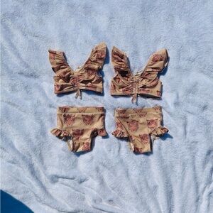 Twin Set Kate Quinn Tan Kids Swim Bikini with Tiger Print